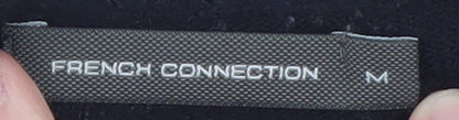 Brand and care label for French Connection Men's Black Wool Crew Neck Jumper, size M