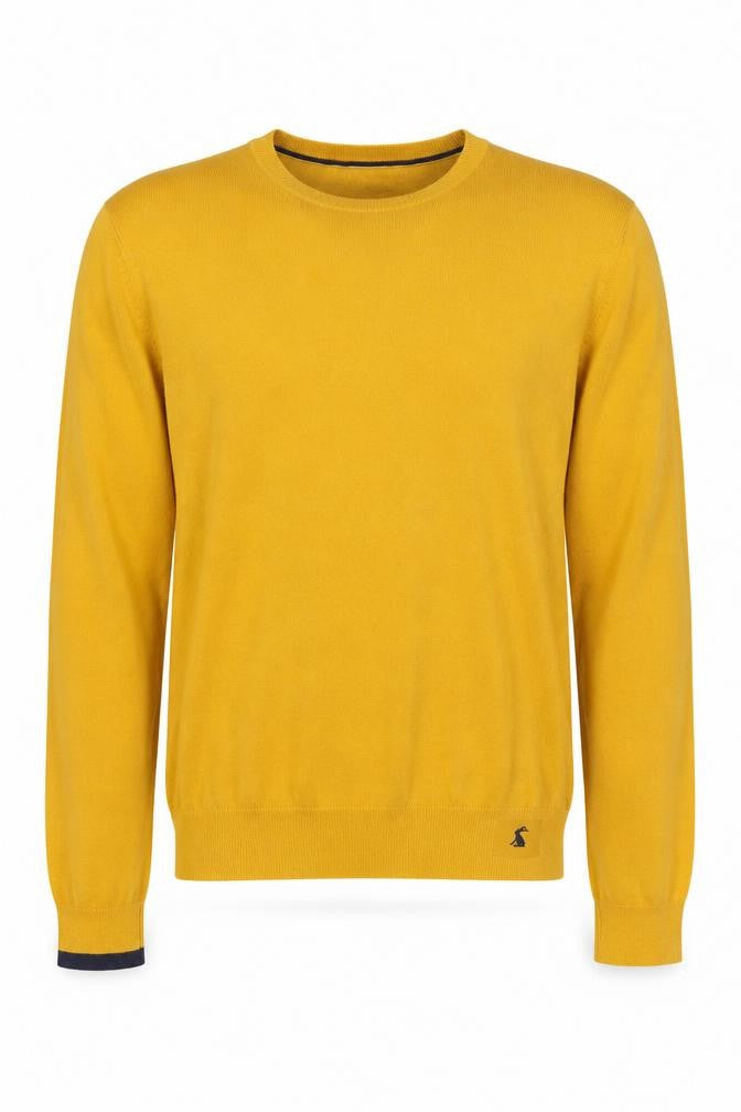 Joules Mens Yellow Cotton Crew Neck Jumper L Knit Pullover