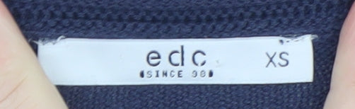 edc Womens Blue XS Crew Neck Knit Pullover Jumper