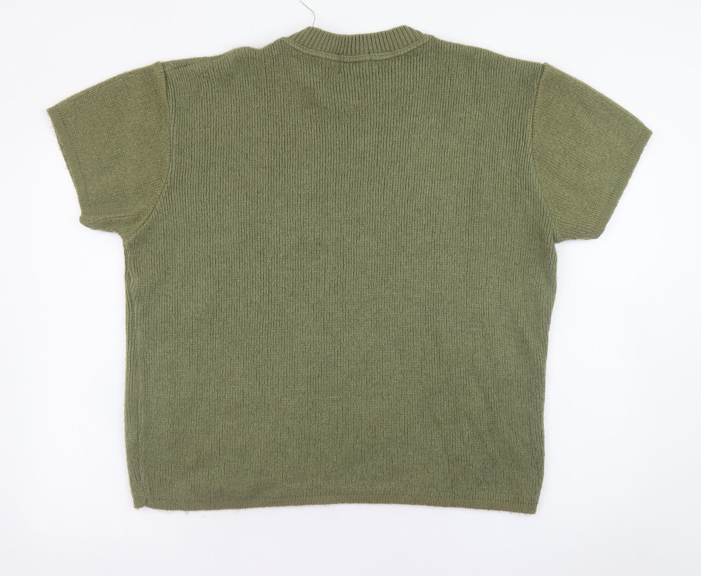 boohooMAN Men's Green XS Short Sleeve Knit Pullover Jumper