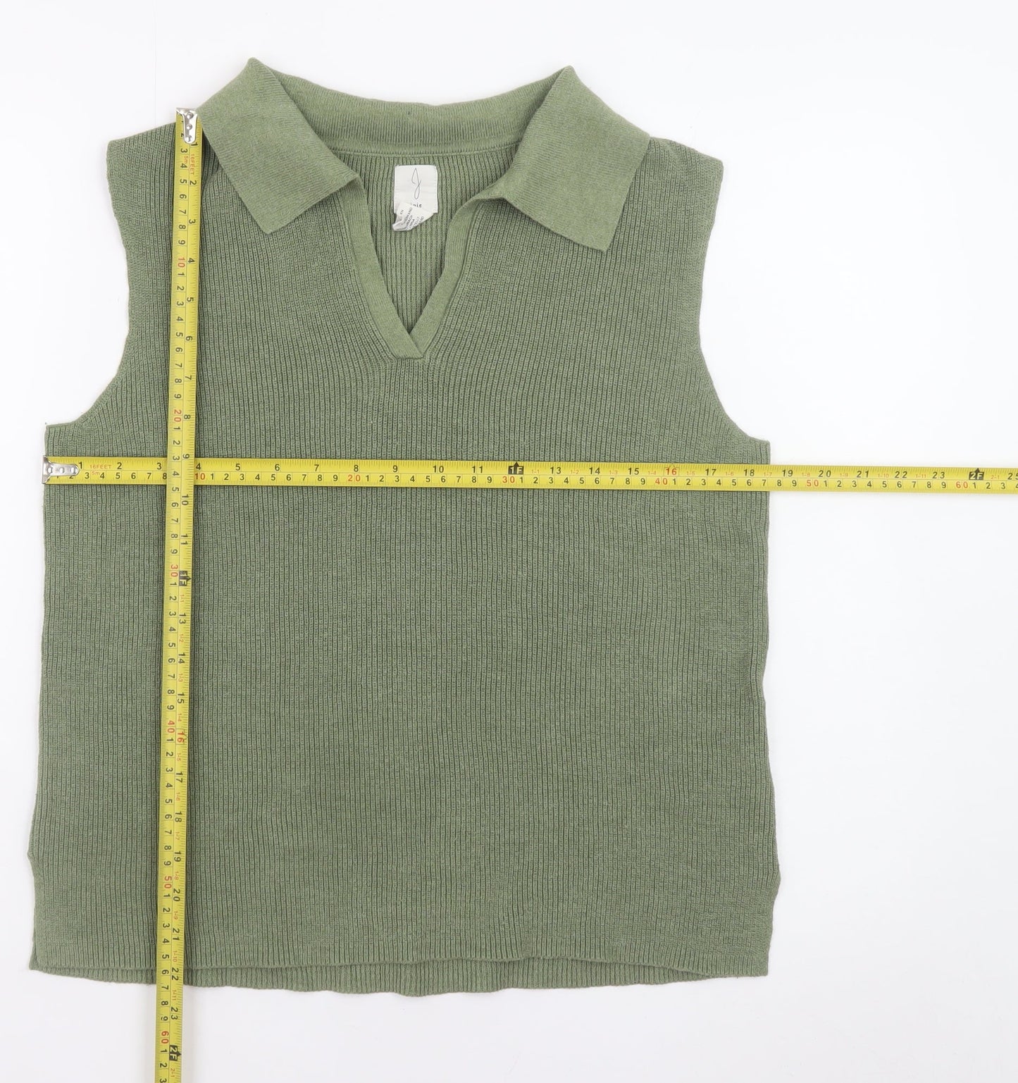 Joie Women's Green Collared Sleeveless Knit Tank Top Size M