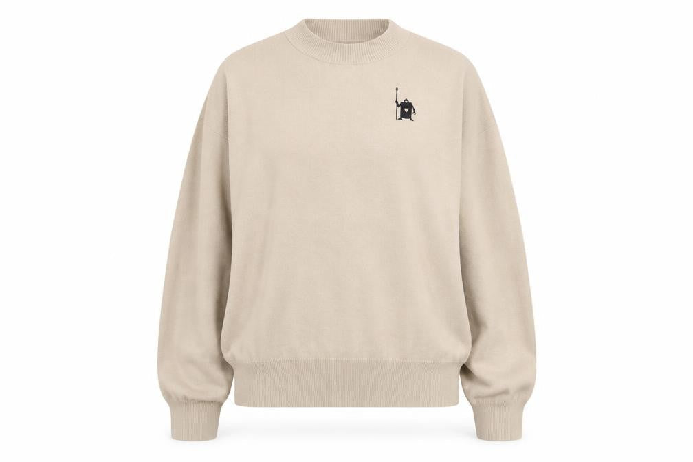 H&M Divided Women Beige Pullover Jumper Small Mock Neck Disney Graphic