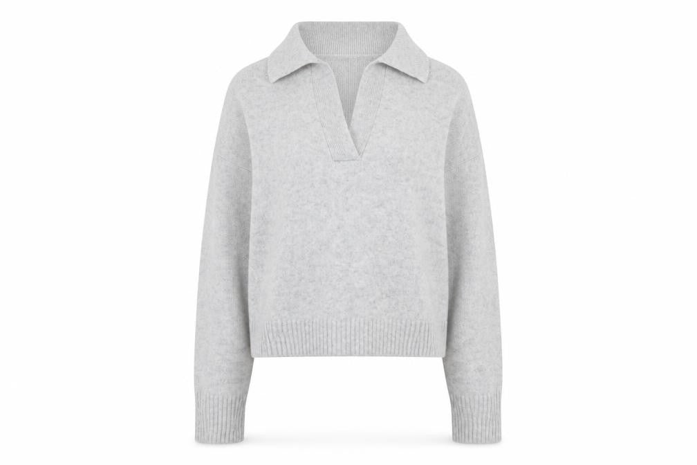 Monki Womens Grey Collared Pullover Jumper Size S