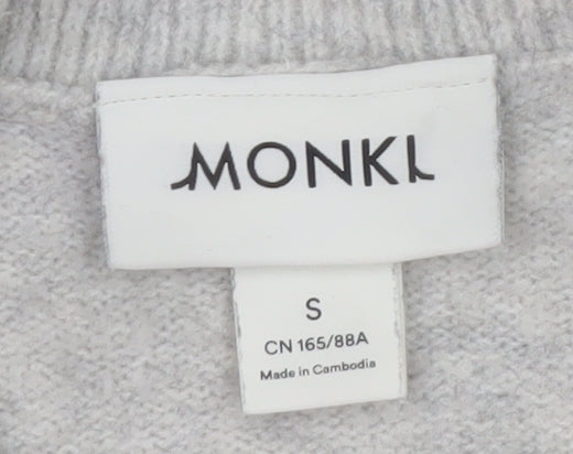Monki Womens Grey Collared Pullover Jumper Size S