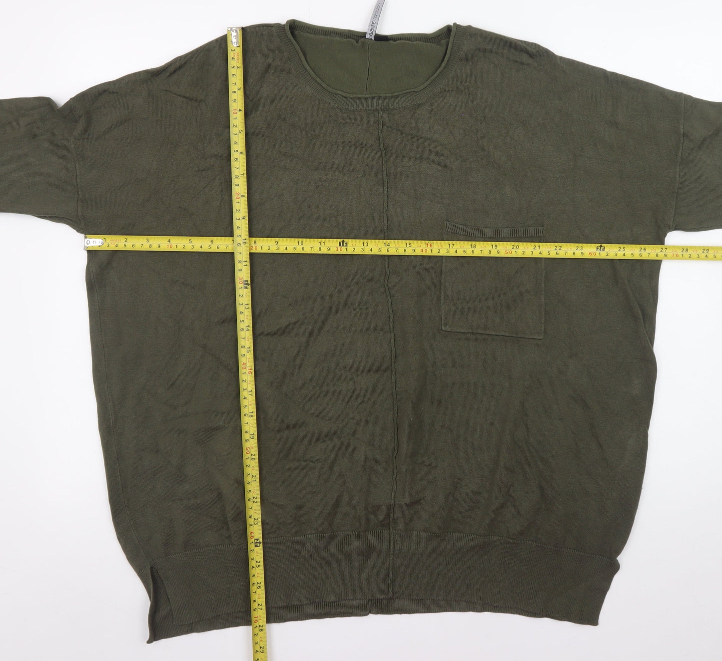 Capsule Women's Green Plus Size 20/22 Relaxed Knit Pullover Jumper
