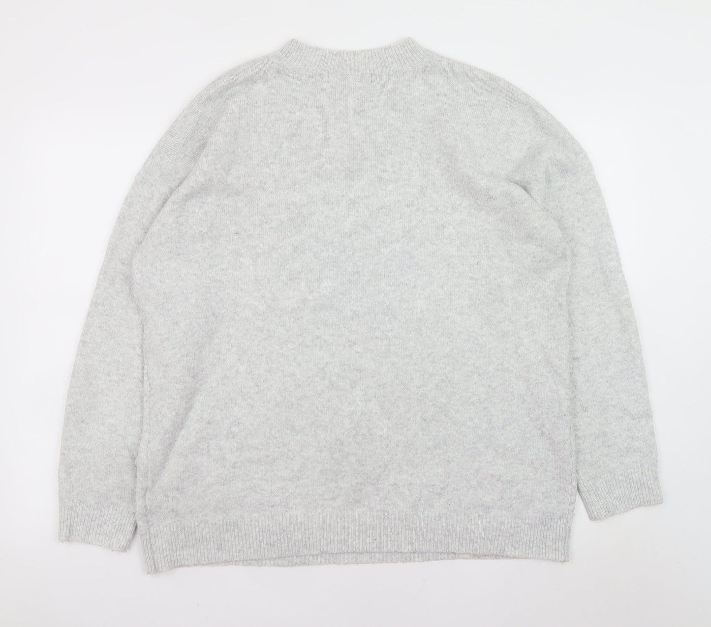 Marks and Spencer Womens Grey Sequin Star Pullover Jumper Size L