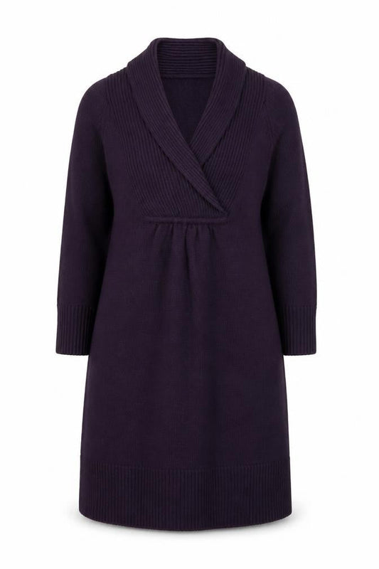 H&M Women’s Purple Jumper Dress Size 12 V-Neck Knit Acrylic