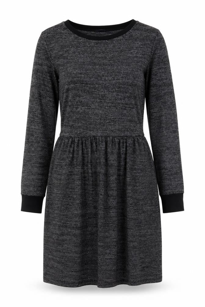 Marks & Spencer Women Grey Size 12 Knit Fit & Flare Dress