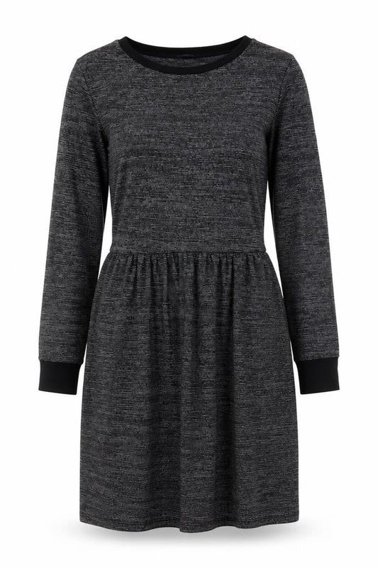 Marks & Spencer Women Grey Size 12 Knit Fit & Flare Dress
