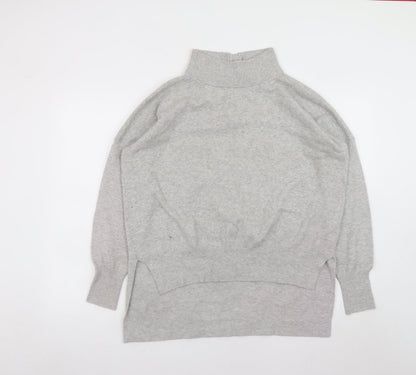 Additional front view of French Connection Men's Grey High Neck Knitted jumper, size S