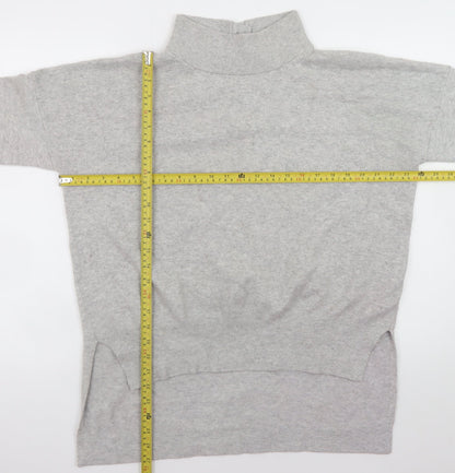 Back view of French Connection Men's Grey High Neck Knitted jumper, size S