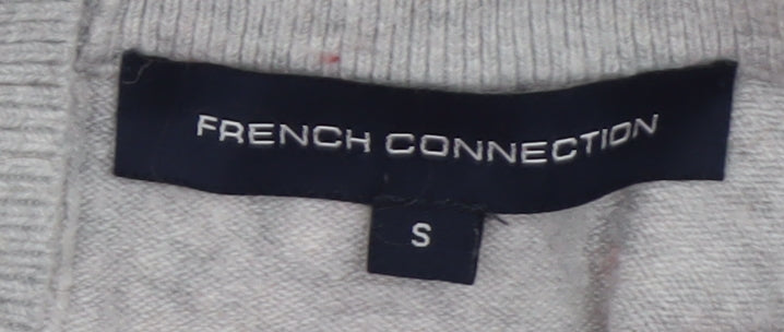 French Connection Men's Grey High Neck Knitted Pullover Jumper Size S