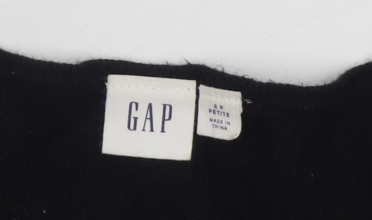 GAP Women’s Black Petite S Cropped Bell Sleeve Blouse