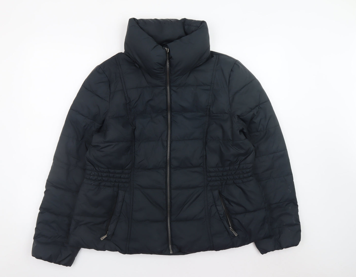 Marks and Spencer Womens Black Puffer Jacket Size 18 Full Zip Winter Coat
