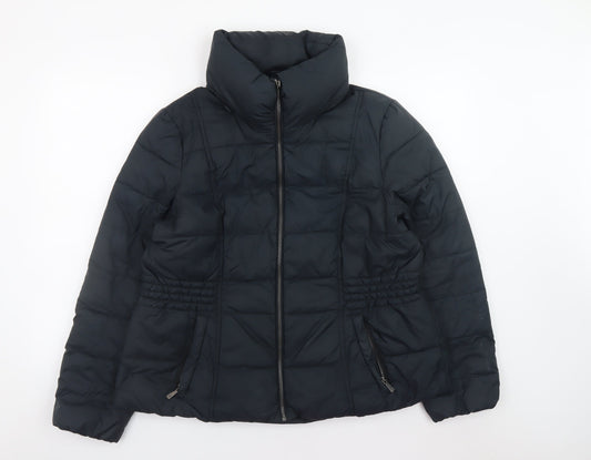 Marks and Spencer Womens Black Puffer Jacket Size 18 Full Zip Winter Coat