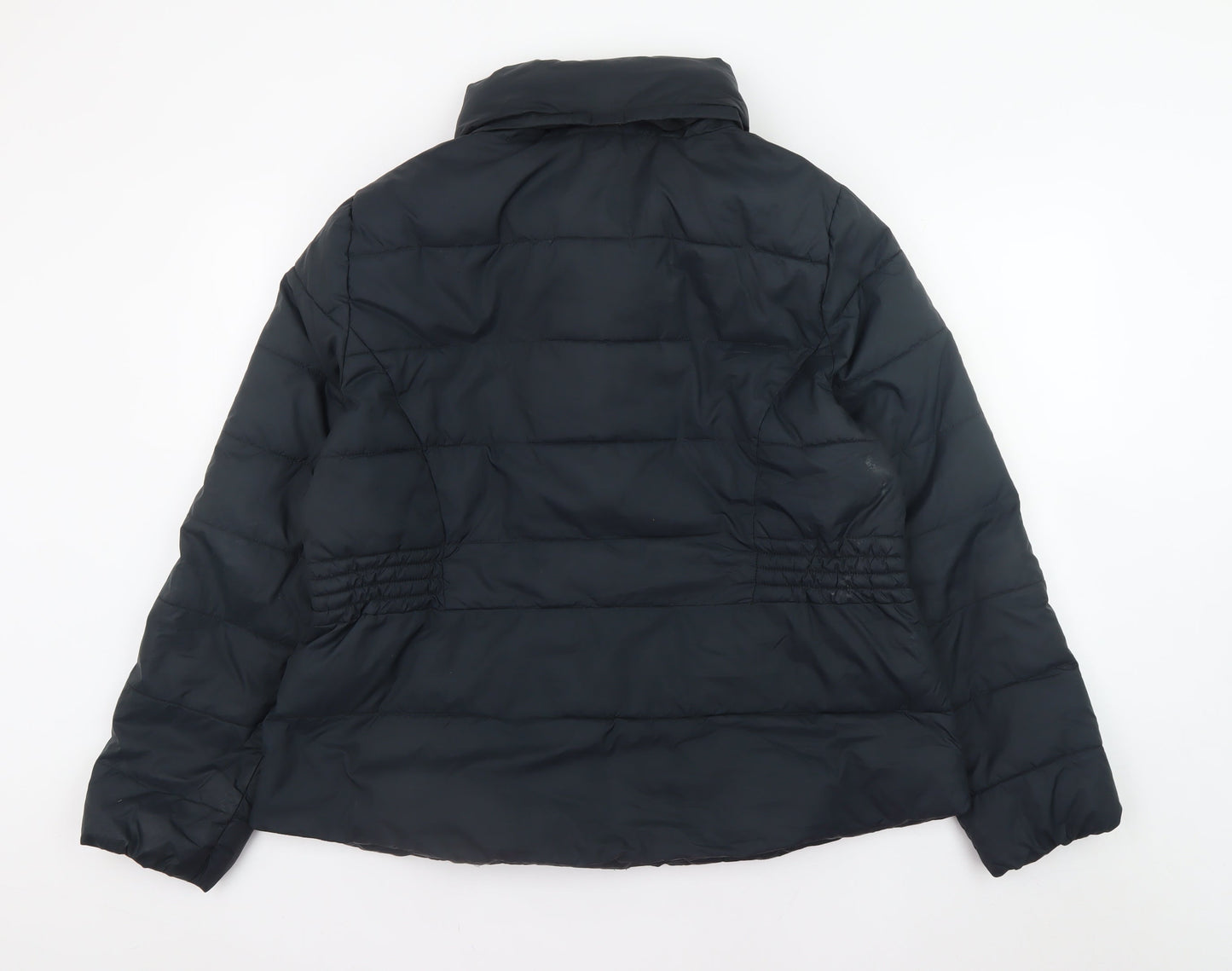 Marks and Spencer Womens Black Puffer Jacket Size 18 Full Zip Winter Coat