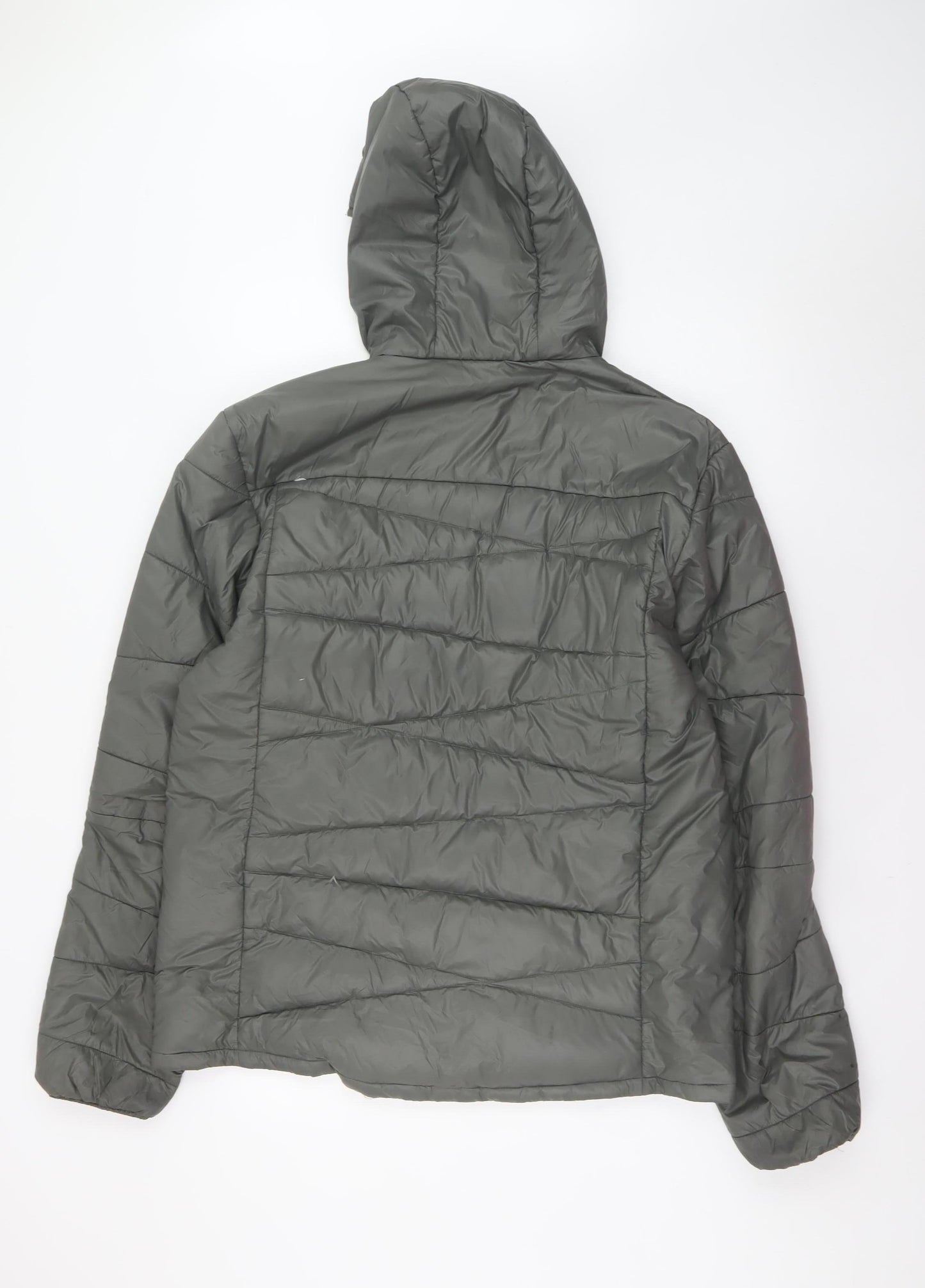 Quechua Men’s Grey XL Hooded Puffer Jacket Lightweight Outdoor