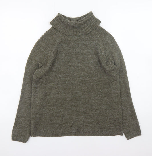 b.young Women's Green Roll Neck Knit Jumper Size S