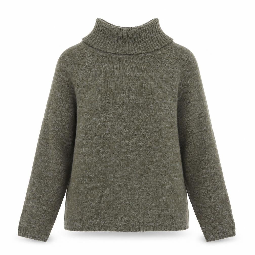 b.young Women's Green Roll Neck Knit Jumper Size S
