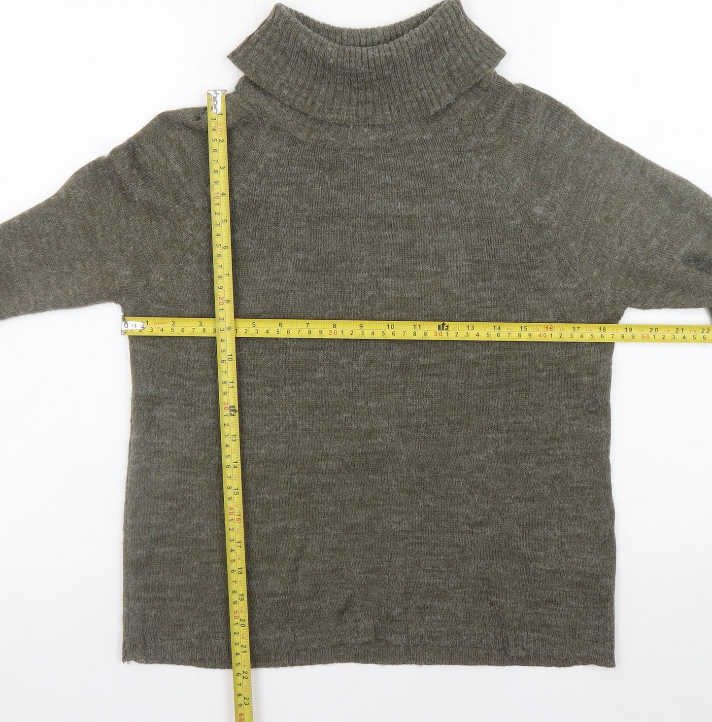 b.young Women's Green Roll Neck Knit Jumper Size S