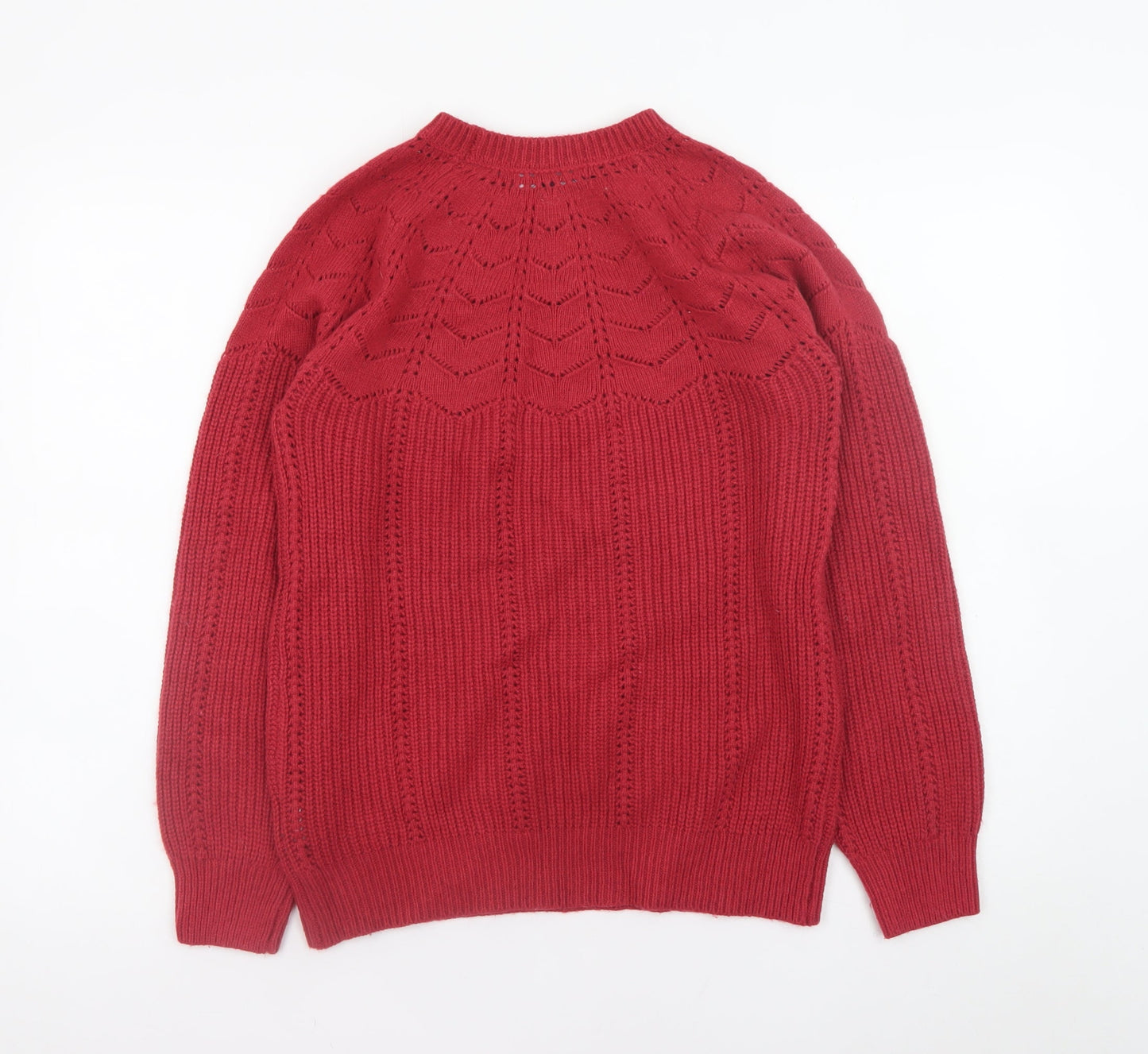 Crew Clothing Company Women Red Size 8 Cable-Knit Jumper