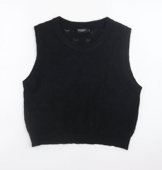 Soaked in Luxury Women's Black Cropped Knit Tank Top M