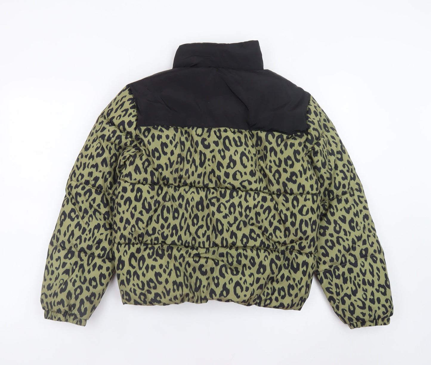 ONLY Girls Green Leopard Print Puffer Jacket 12 Years Winter Coat