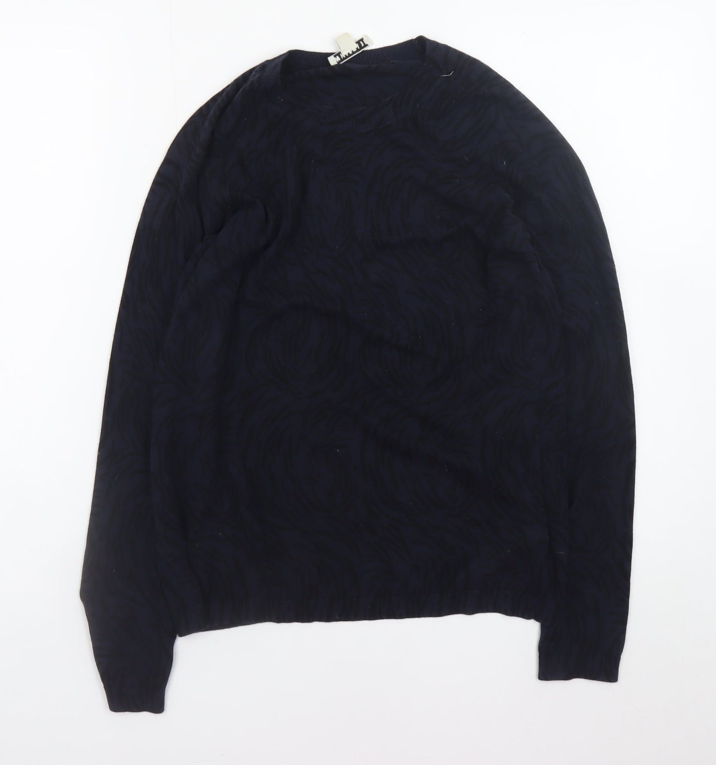 Whistles Women Black Cotton Crew Neck Long Sleeve Jumper Size 10