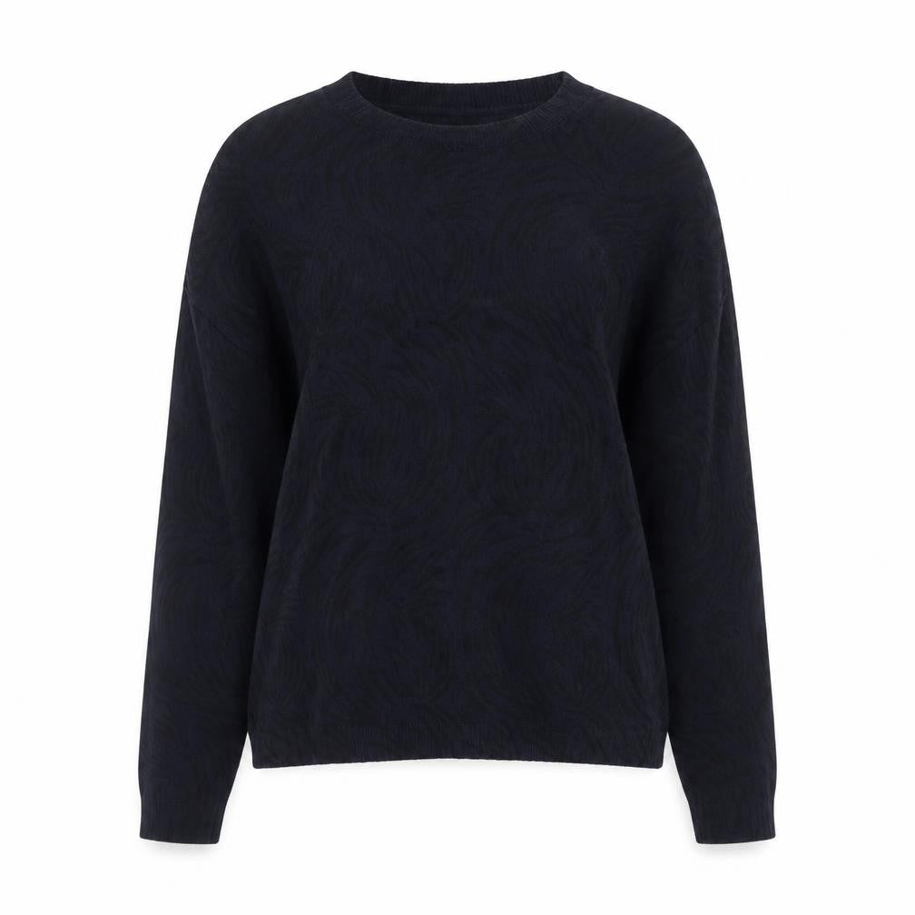 Whistles Women Black Cotton Crew Neck Long Sleeve Jumper Size 10