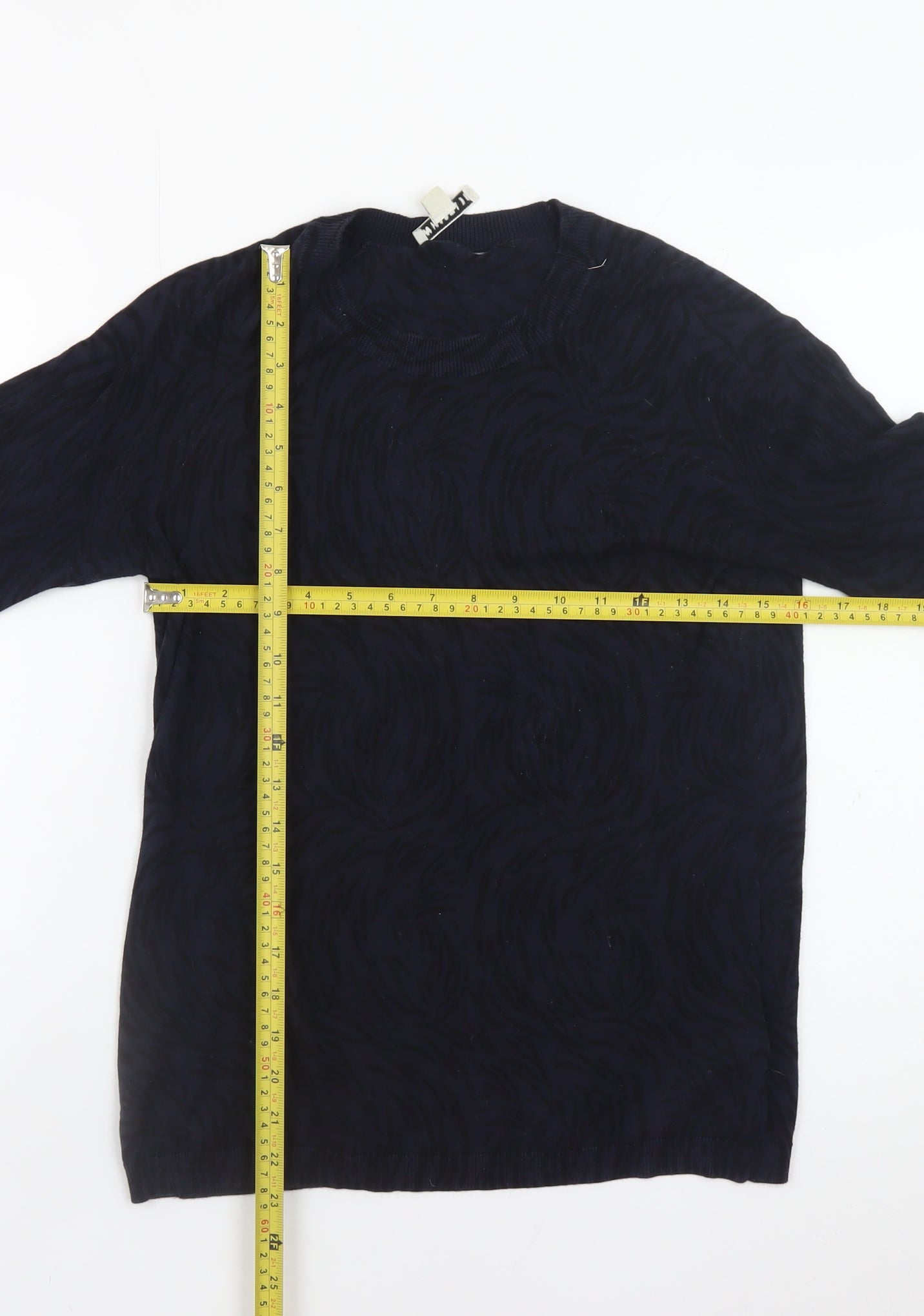 Whistles Women Black Cotton Crew Neck Long Sleeve Jumper Size 10