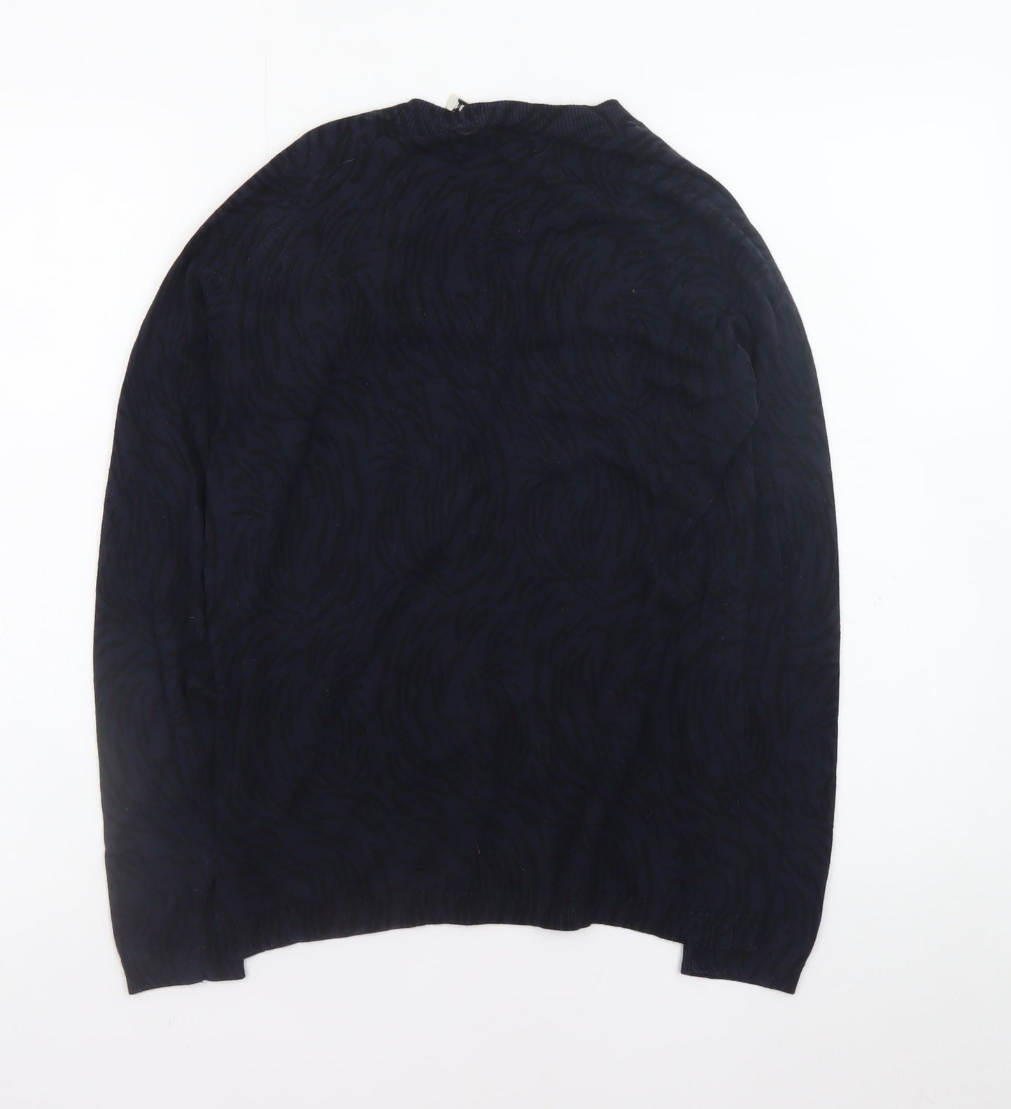 Whistles Women Black Cotton Crew Neck Long Sleeve Jumper Size 10