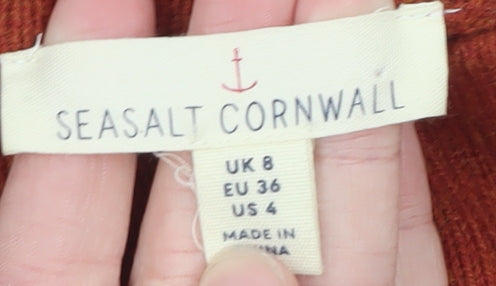 Seasalt Cornwall Women’s Brown Knit Jumper Dress UK 8 Wool Blend