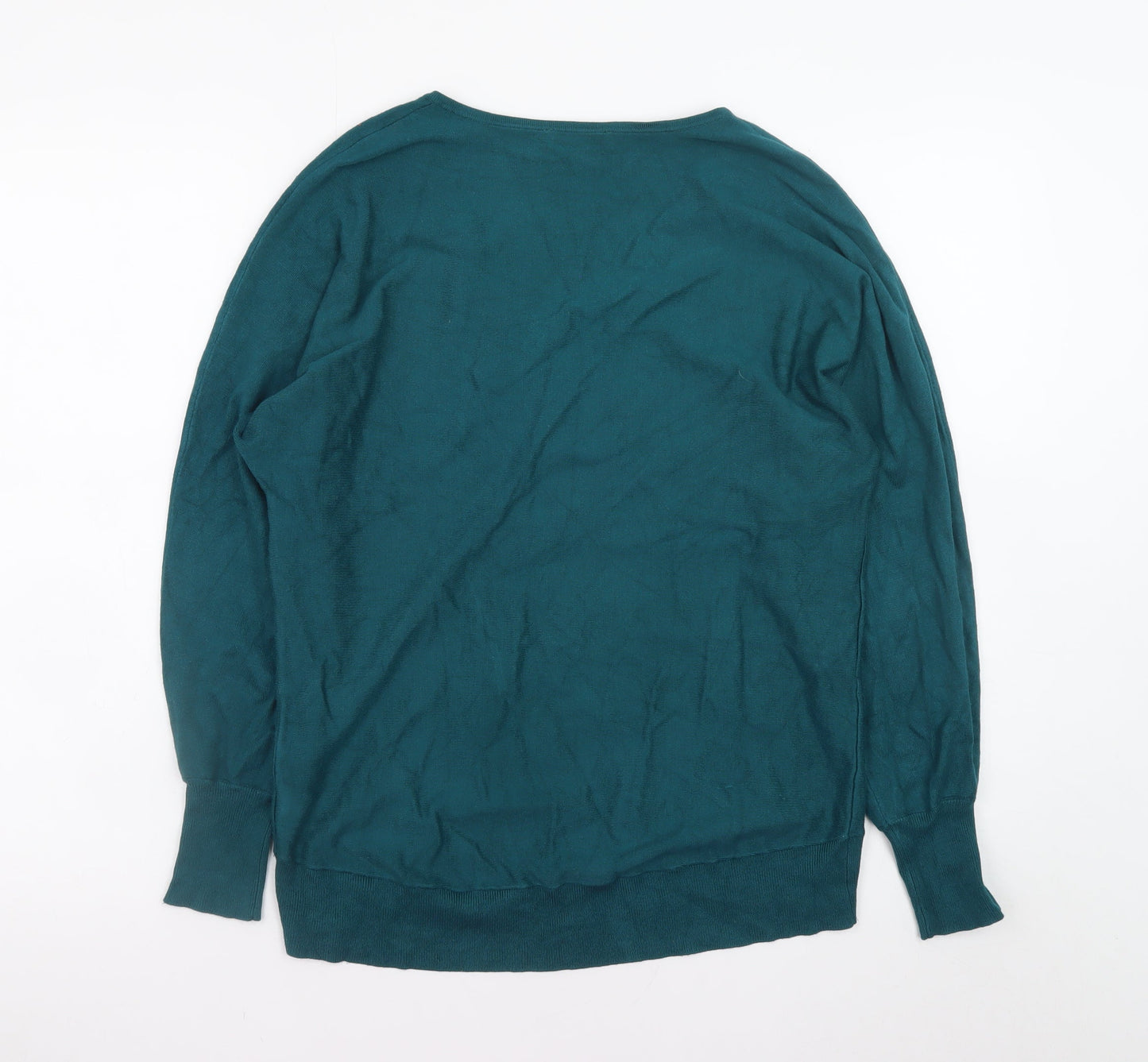 Monsoon Women's Green V-Neck Star Jumper Size S Long Sleeve