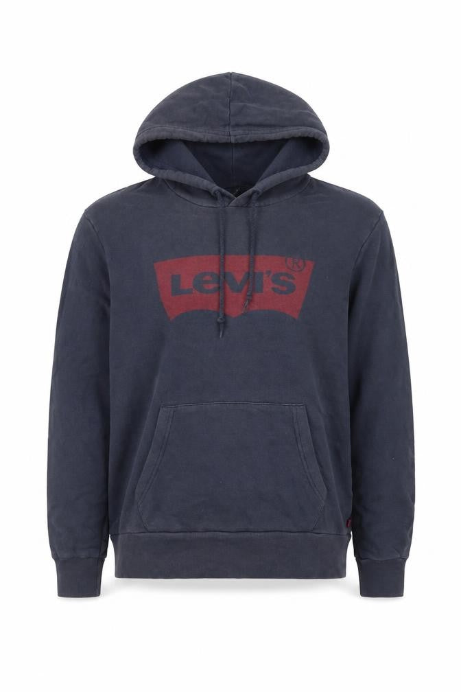 Levi's Men's Blue Pullover Hoodie Small Logo Cotton Sweatshirt