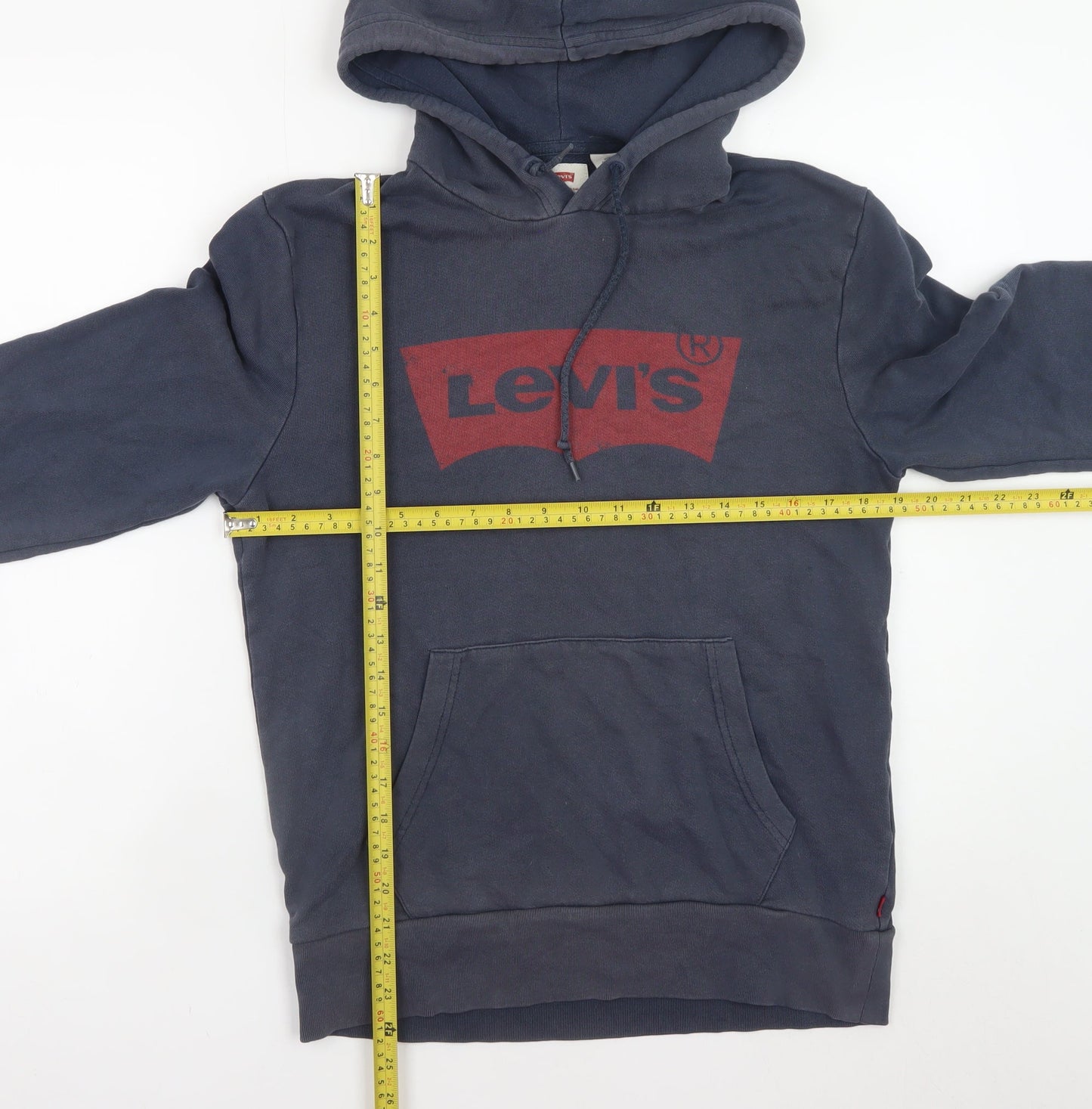 Levi's Men's Blue Pullover Hoodie Small Logo Cotton Sweatshirt