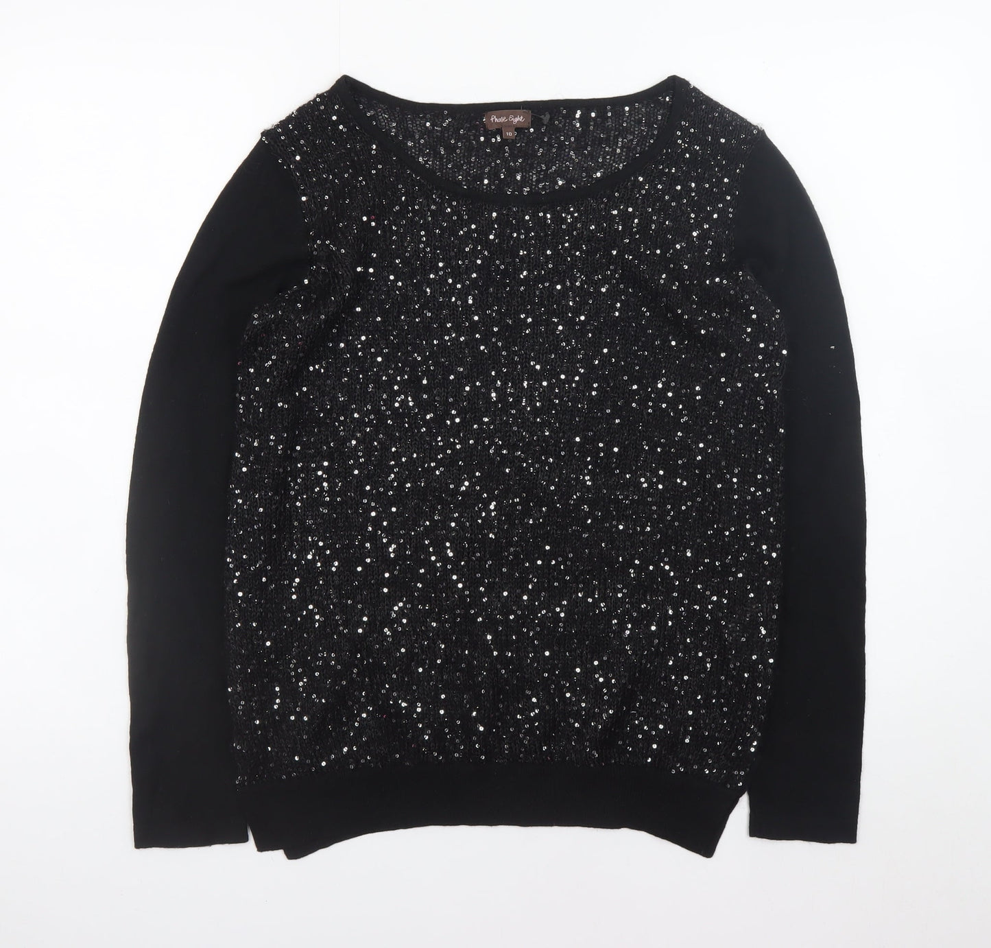 Phase Eight Women’s Black Sequin Knit Jumper Size 10