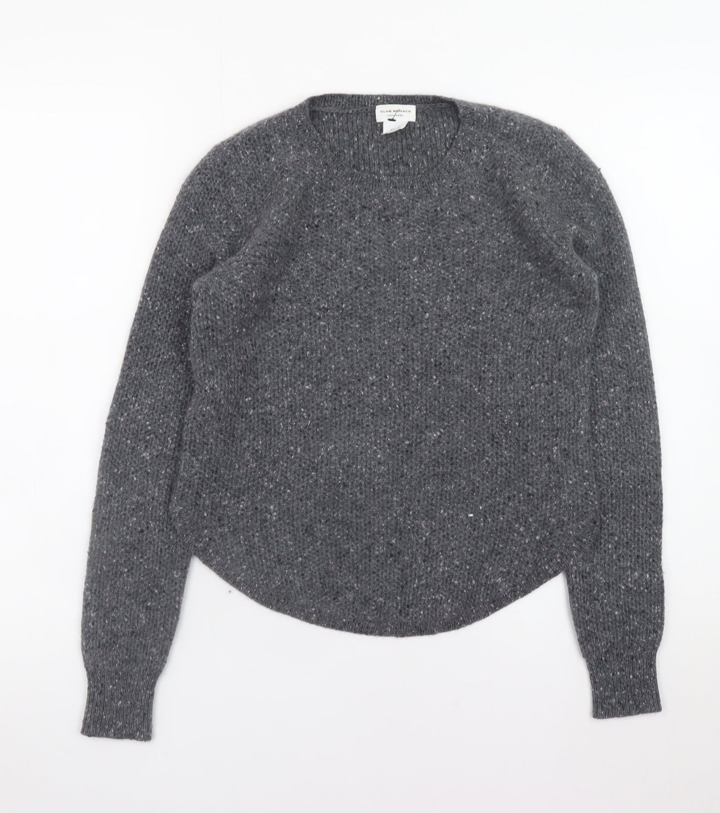 Club Monaco Women's Grey Cashmere Crew Neck Jumper XS
