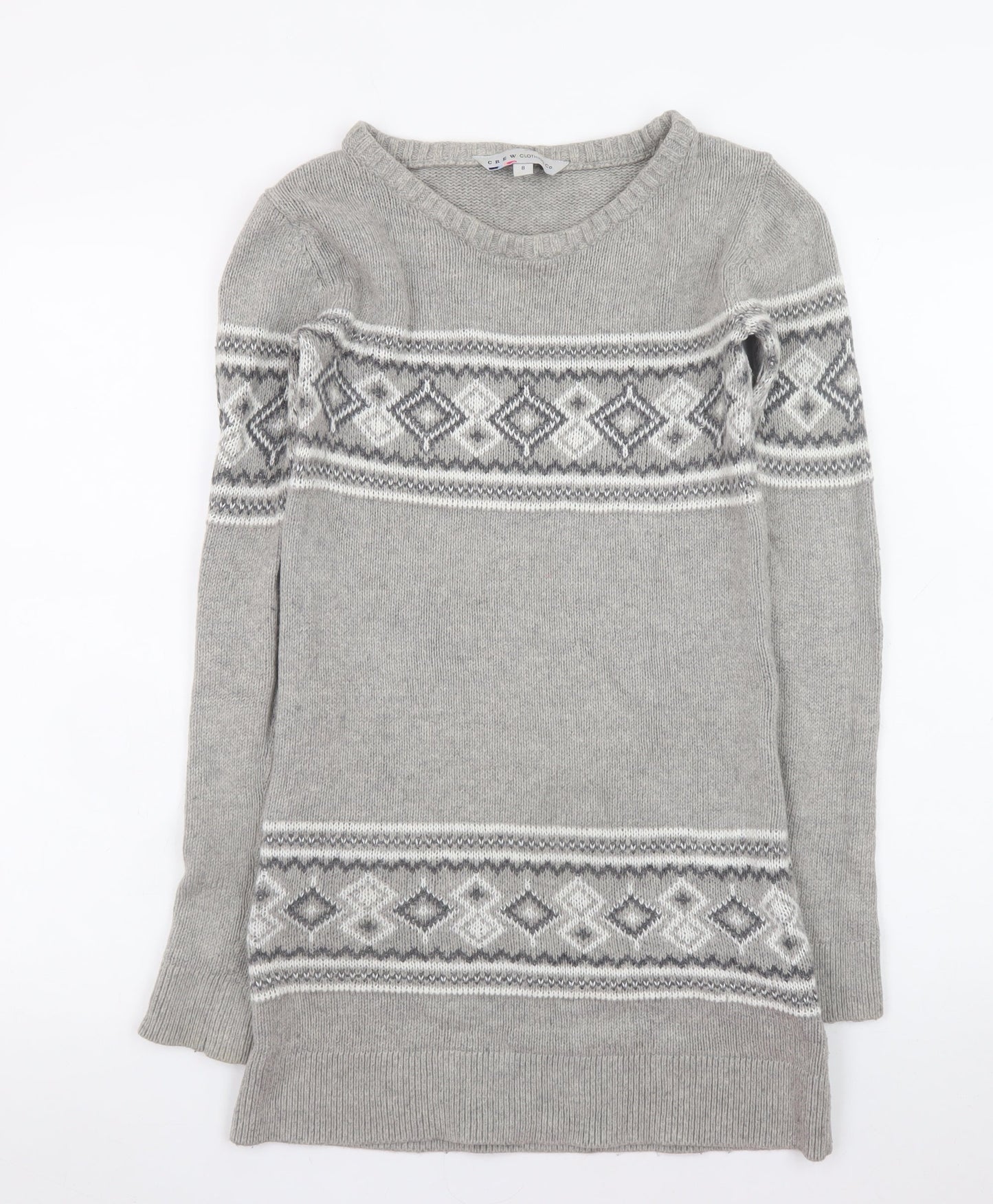 Crew Clothing Co. Women Grey Size 8 Knit Jumper Dress
