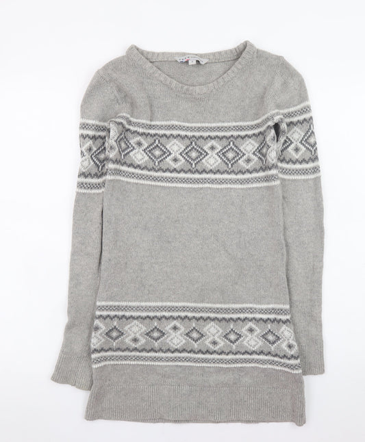 Crew Clothing Co. Women Grey Size 8 Knit Jumper Dress