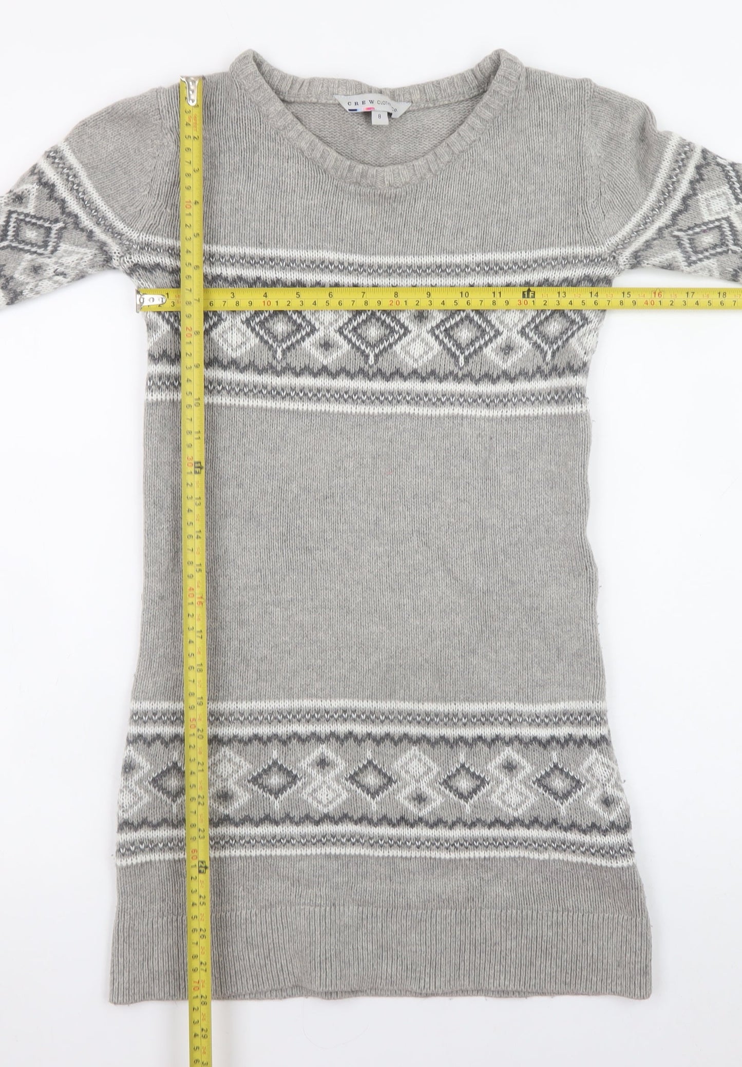 Crew Clothing Co. Women Grey Size 8 Knit Jumper Dress