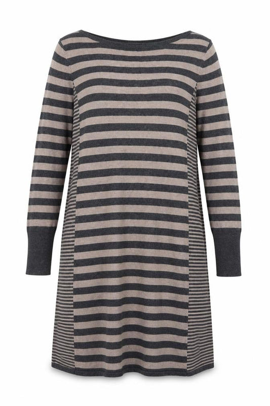 Marks & Spencer Women’s Grey Striped Long Sleeve Jumper Dress Size 18