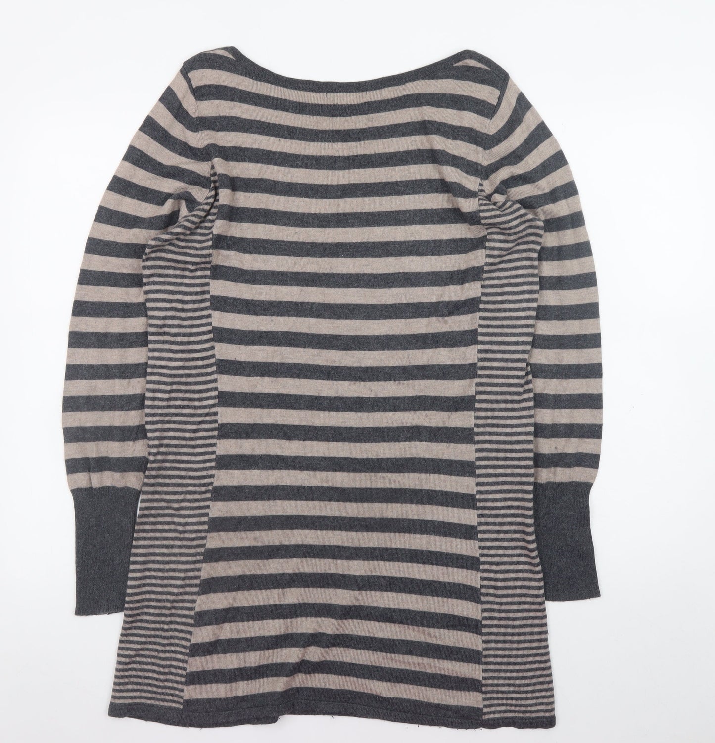 Marks and Spencer Women’s Grey Striped Long Sleeve Jumper Dress Size 18