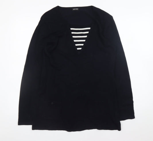 Gerry Weber Women’s Black V-Neck Shift Dress Size 12 Long Sleeve