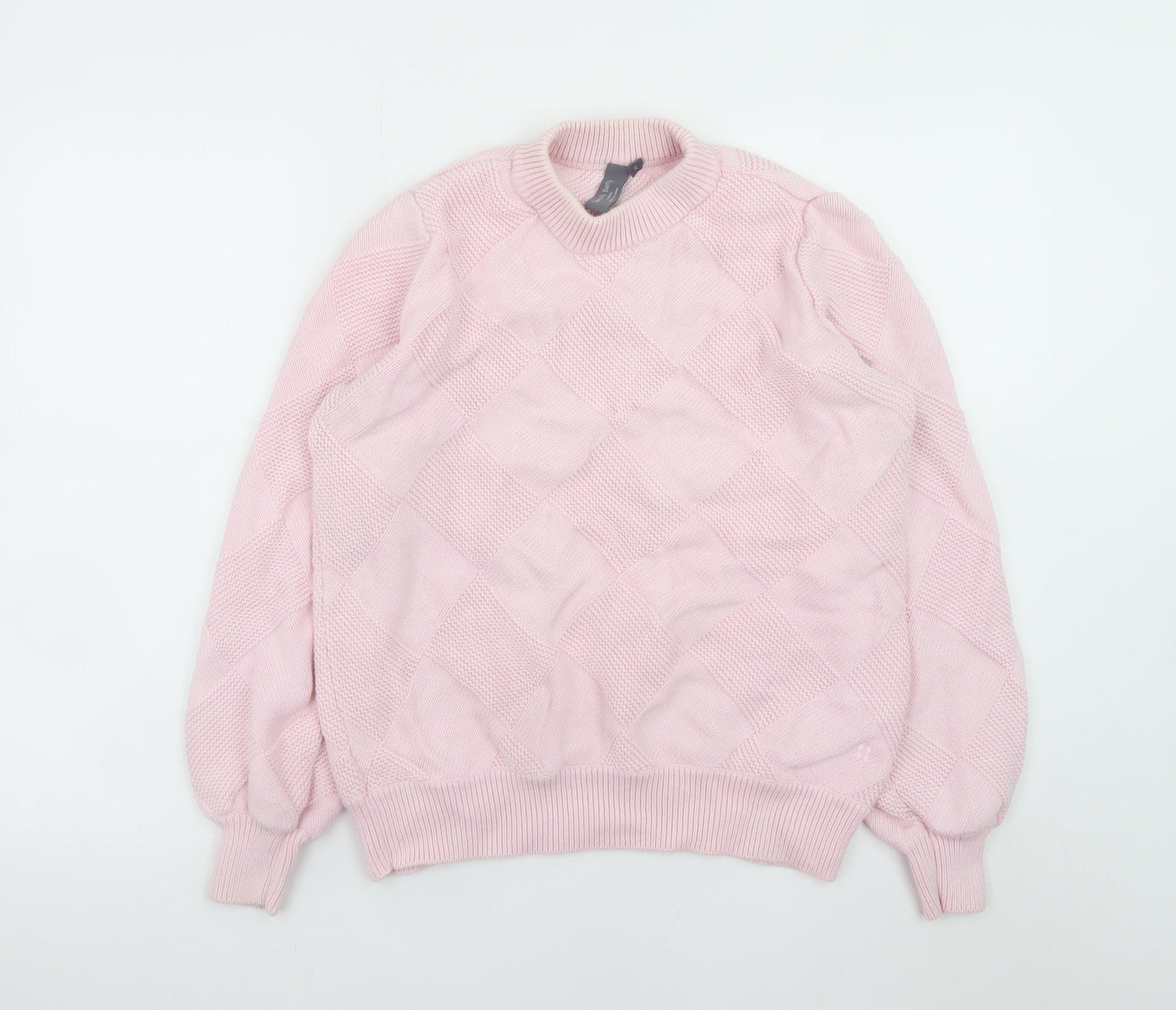 Sweaty Betty Women's Pink Diamond Knit Pullover Jumper Size M