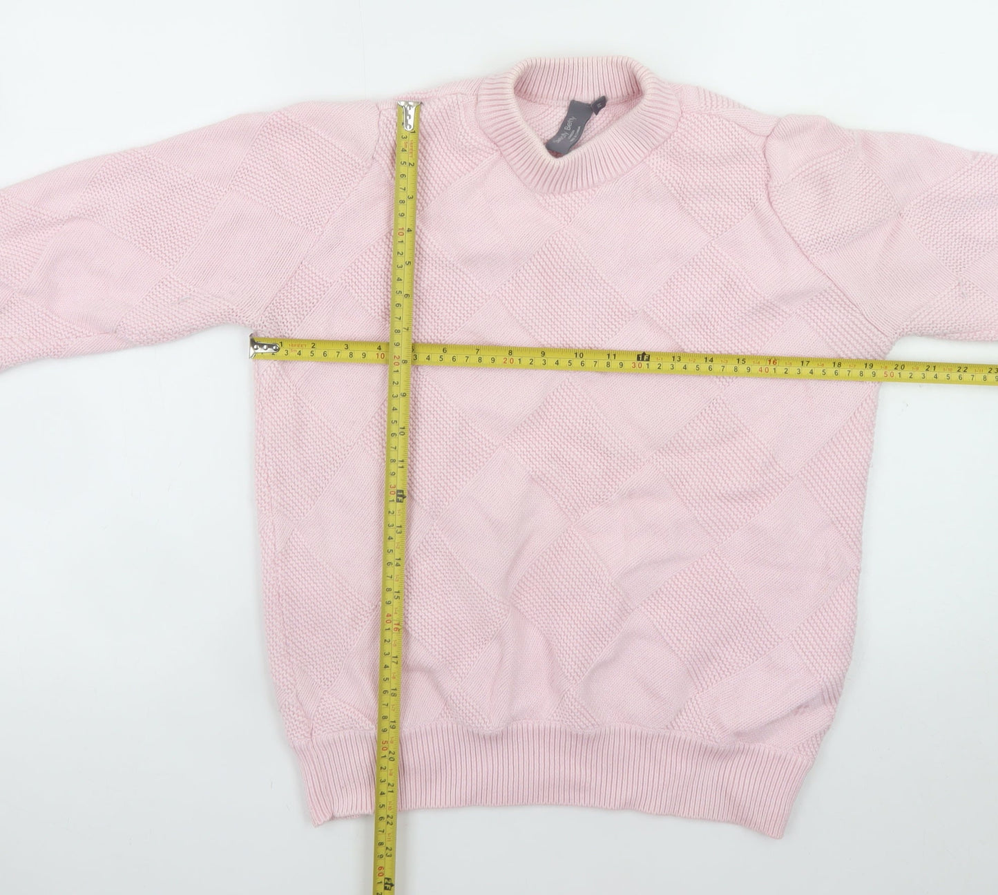 Sweaty Betty Women's Pink Diamond Knit Pullover Jumper Size M