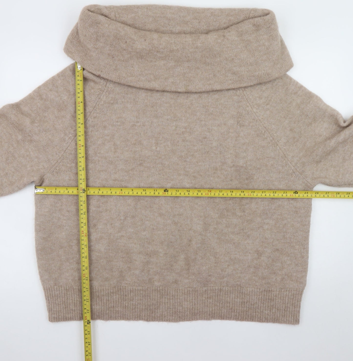 Marks and Spencer Women's Beige XL Wool Blend Cowl Neck Jumper