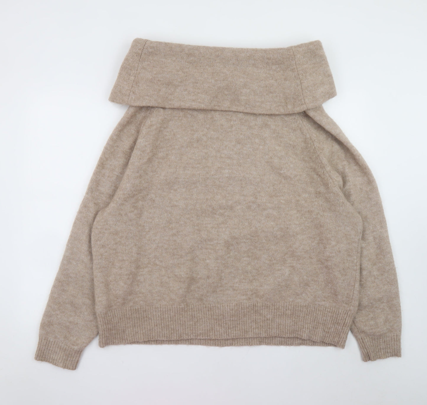 Marks and Spencer Women's Beige XL Wool Blend Cowl Neck Jumper