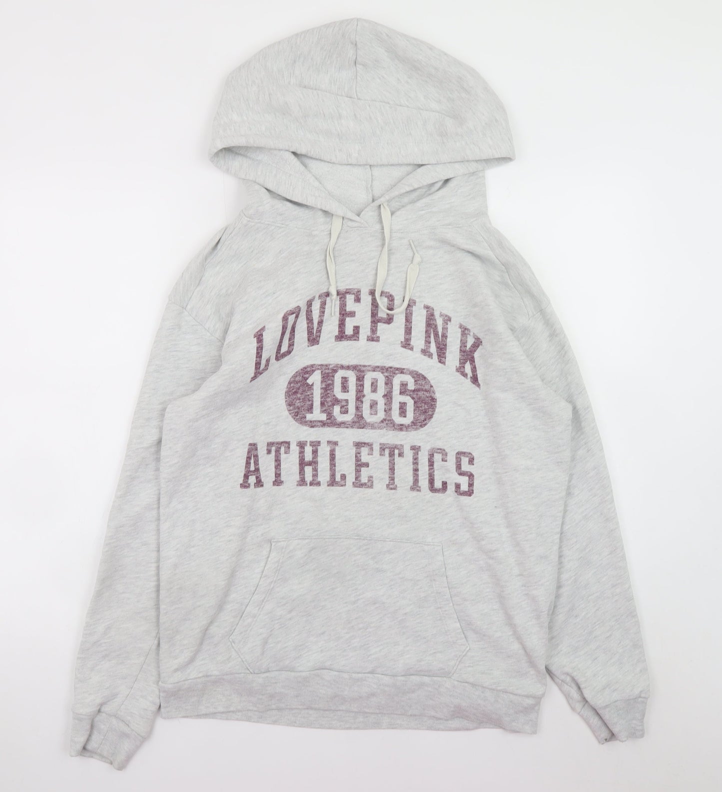 Victoria’s Secret PINK Women’s Grey Pullover Hoodie Size S Graphic Athletic