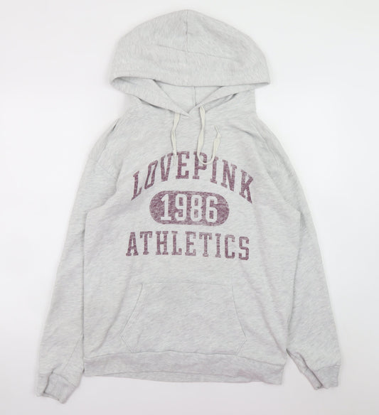 Victoria’s Secret PINK Women’s Grey Pullover Hoodie Size S Graphic Athletic