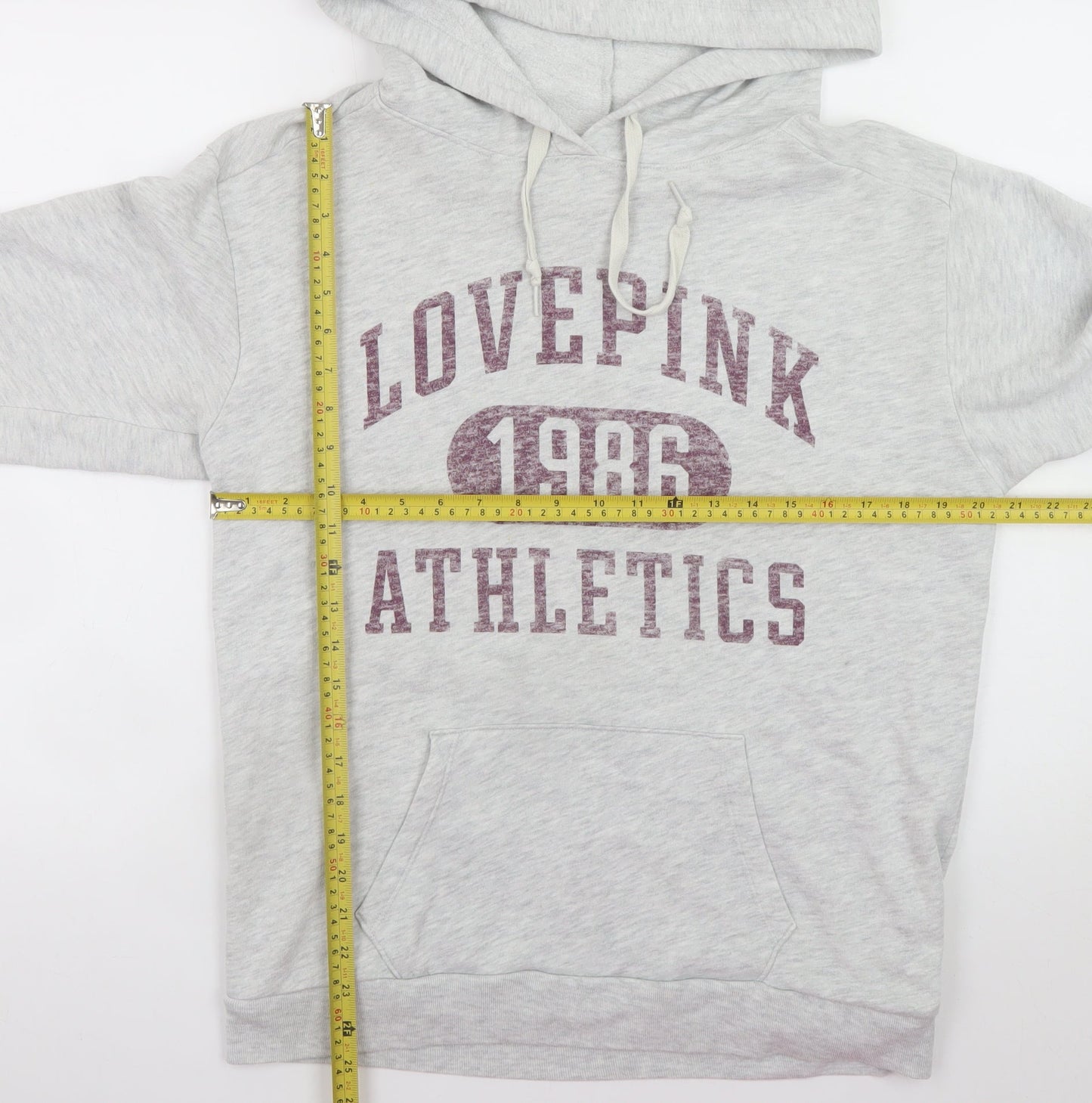 Victoria’s Secret PINK Women’s Grey Pullover Hoodie Size S Graphic Athletic
